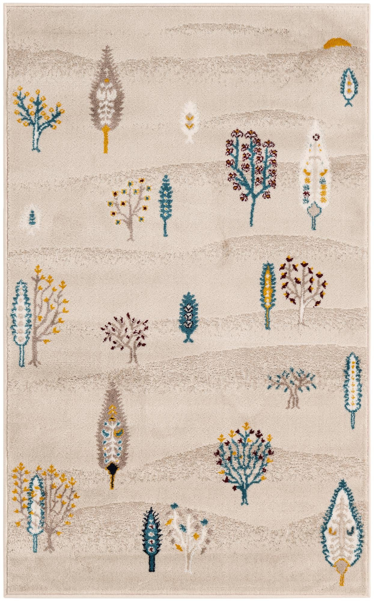 3' 1 x 5' 3 Ironwood · Abstract rug, ivory