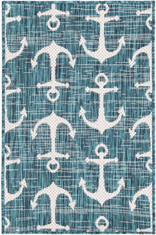 2' x 3' Millbrook · Outdoor Rug, teal
