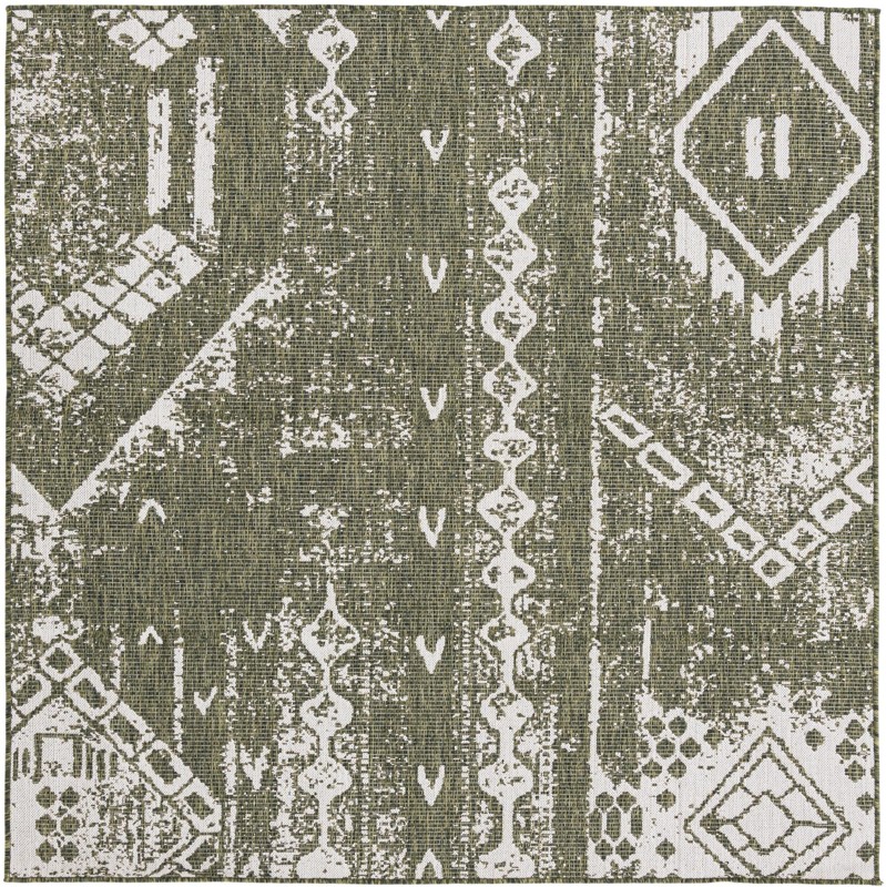 7' x 7' Wildman · Diamond Outdoor Rug, green