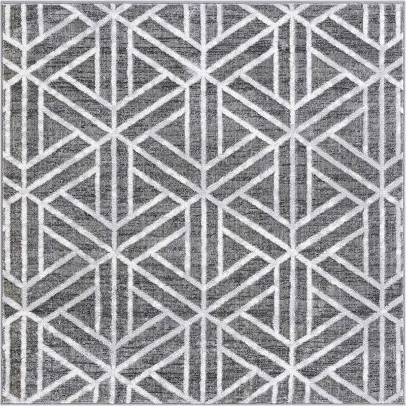 5' 3 x 5' 3 Norwood · Geometric rug, grey