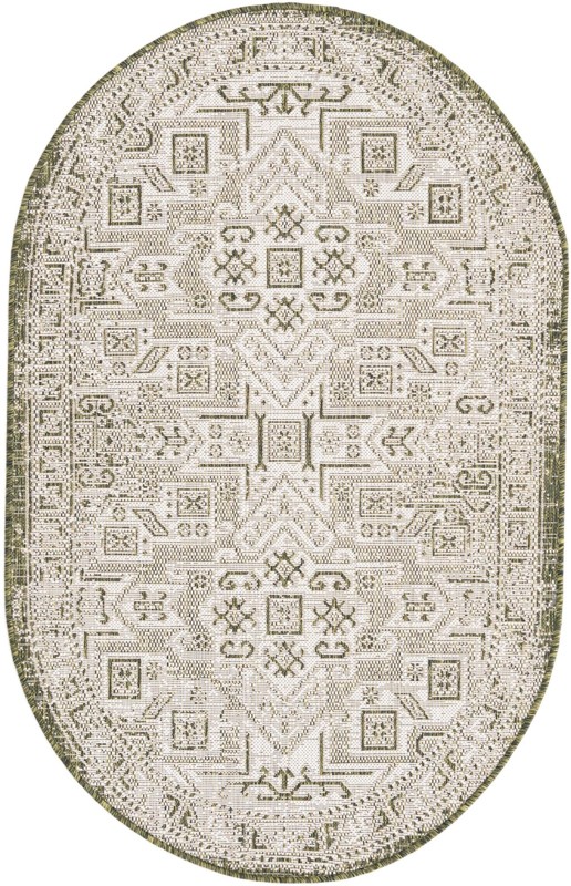 3' x 5' 3 Estuary · Border Outdoor Rug, green
