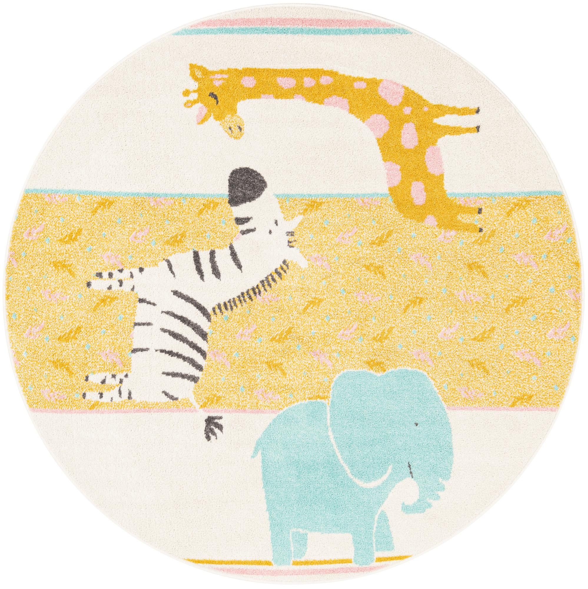 5' 3 x 5' 3 Brabham · Animal print rug, ivory