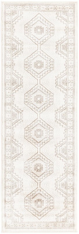 2' x 6' Harmon · Geometric diamond rug, ivory and brown