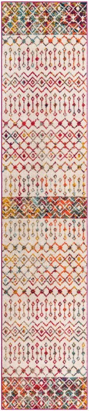 2' 7 x 12' Vernon · Geometric tribal rug, ivory multi