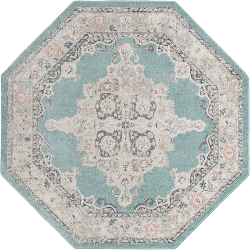 Selby · Border rug, aqua