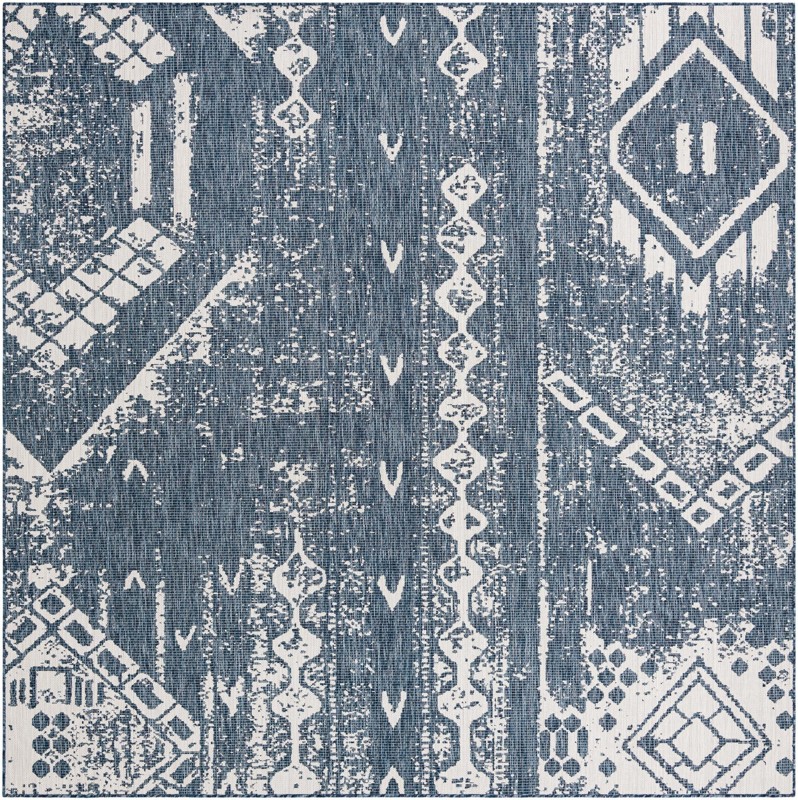 10' x 10' Wildman · Patchwork Outdoor Rug, blue