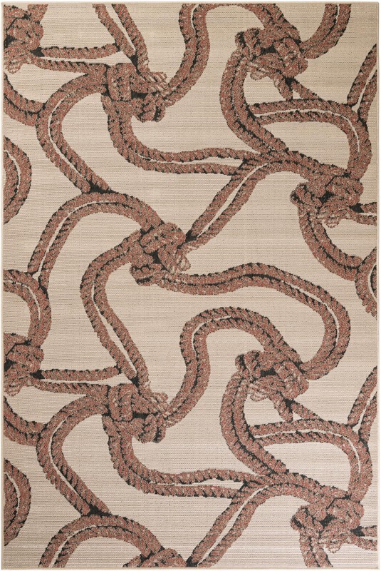 Brinkley · Nautical rope Outdoor Rug, beige and terracotta