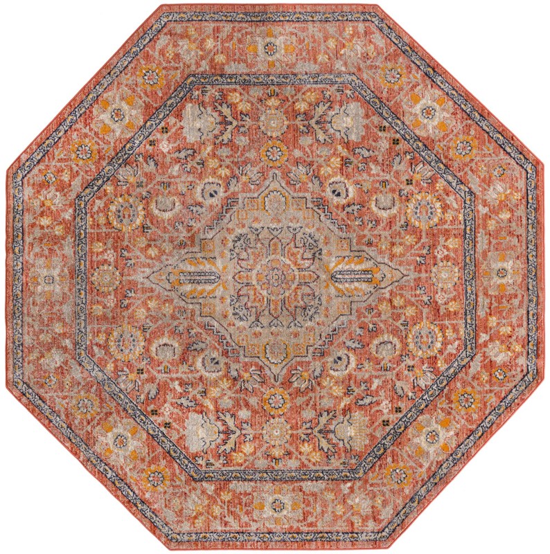 Thane · Medallion rug, brick red and ivory