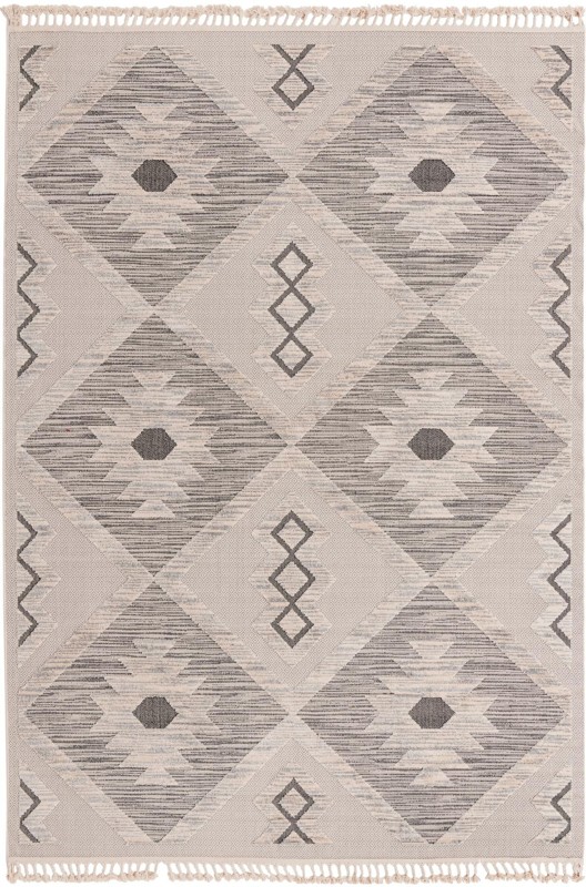 9' 10 x 14' Fletcher · Geometric diamond rug, beige and gray