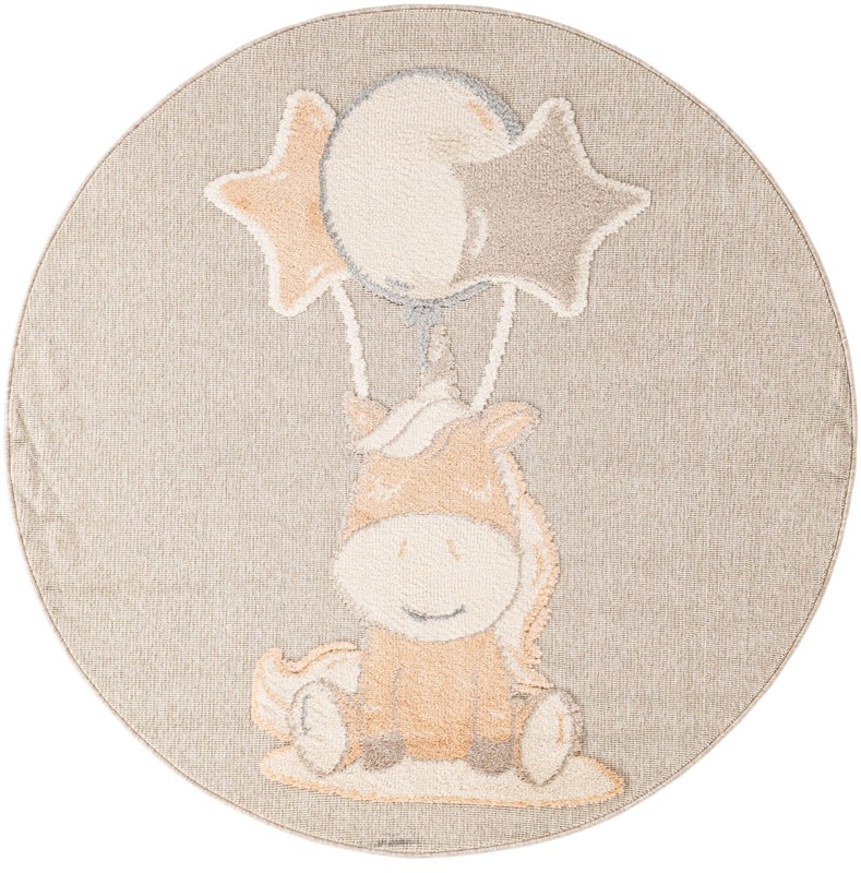 5' x 5' Myles · Pictoral rug, peach blossom