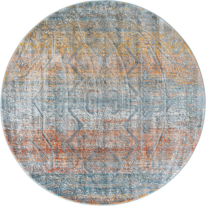7' x 7' Severs · Medallion rug, multi