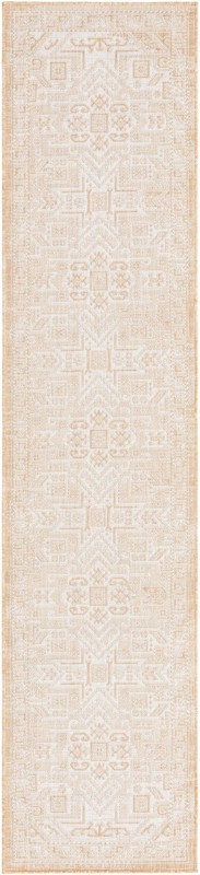 2' 7 x 12' Estuary · Geometric medallion Outdoor Rug, natural and beige