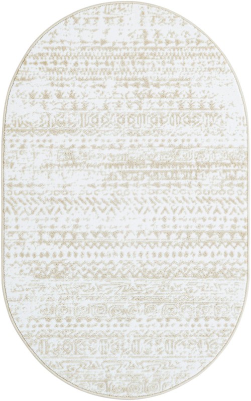 3' 3 x 5' 3 Gleason · Tribal geometric rug, snow white and beige
