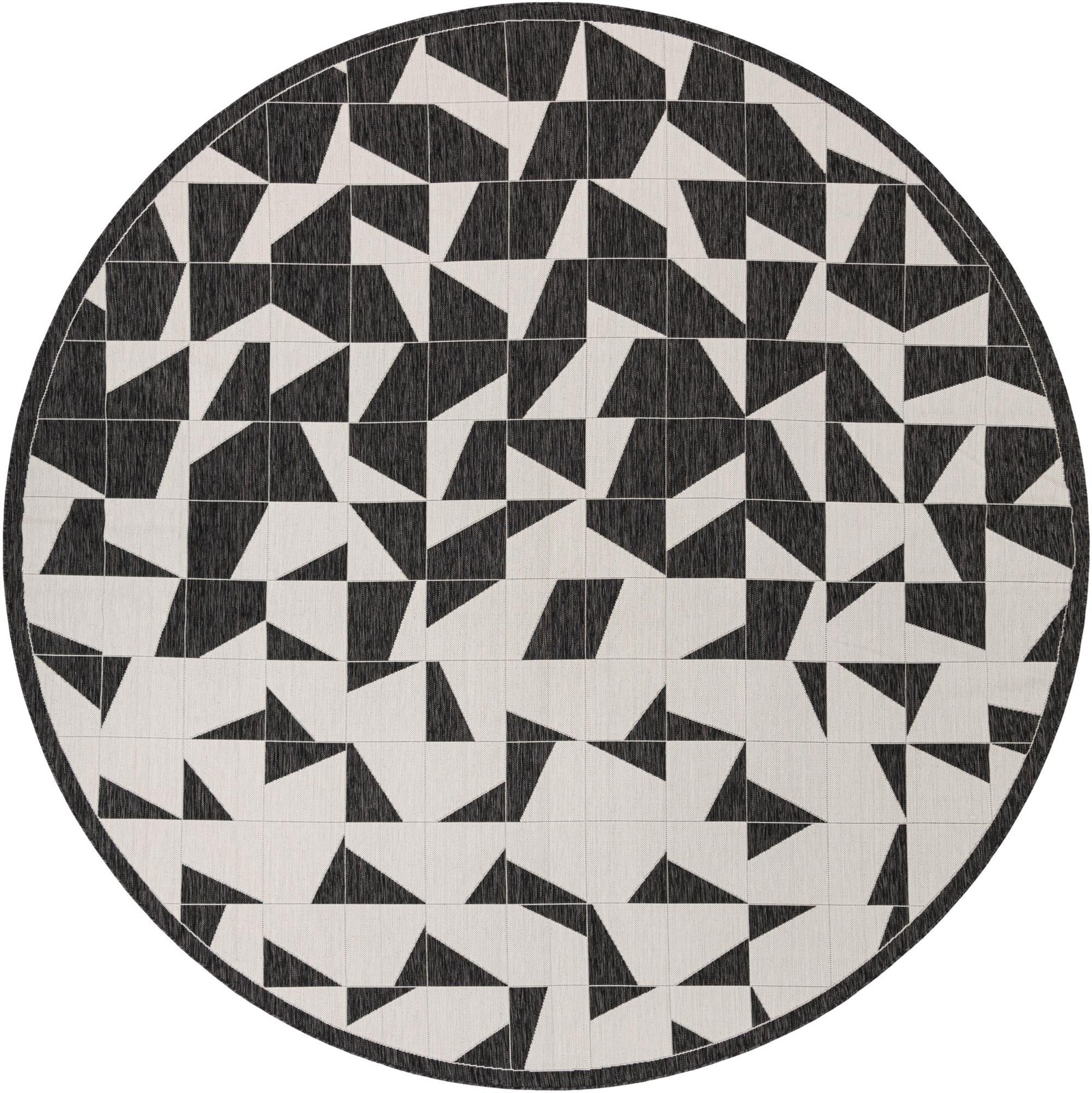 12' x 12' Hildreth · Geometric Outdoor Rug, black and white