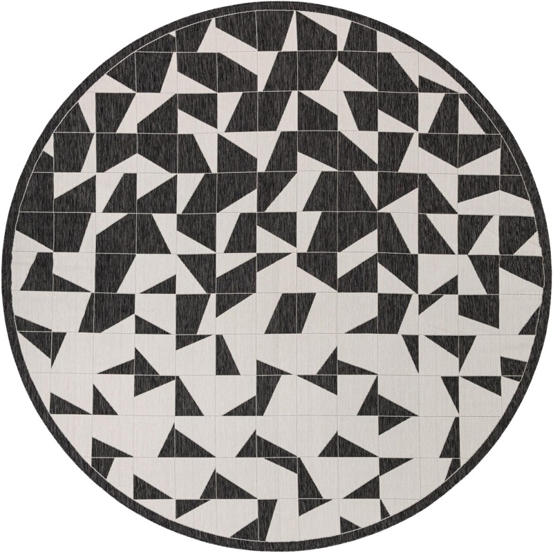 12' x 12' Hildreth · Geometric Outdoor Rug, black and white