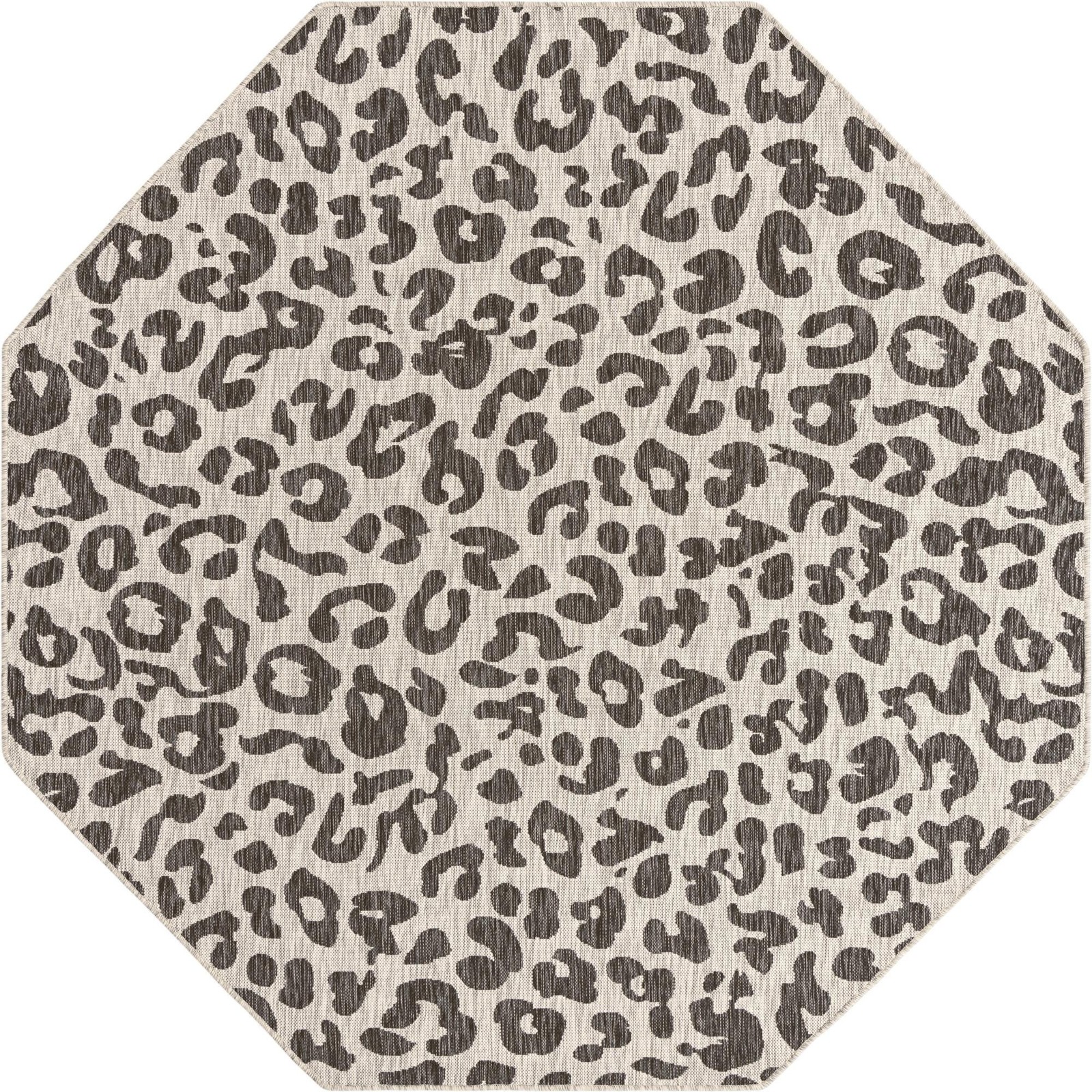 7' 10 x 7' 10 Cardamom · Leopard print Outdoor Rug, gray and cream