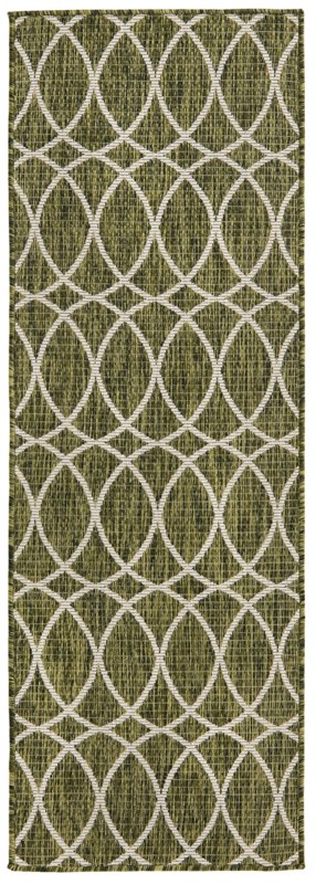2' x 6' Atkins · Geometric Outdoor Rug, green