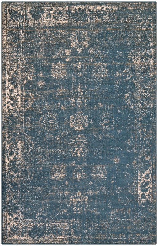 3' x 5' 3 Blakemore · Distressed medallion rug, blue and ivory