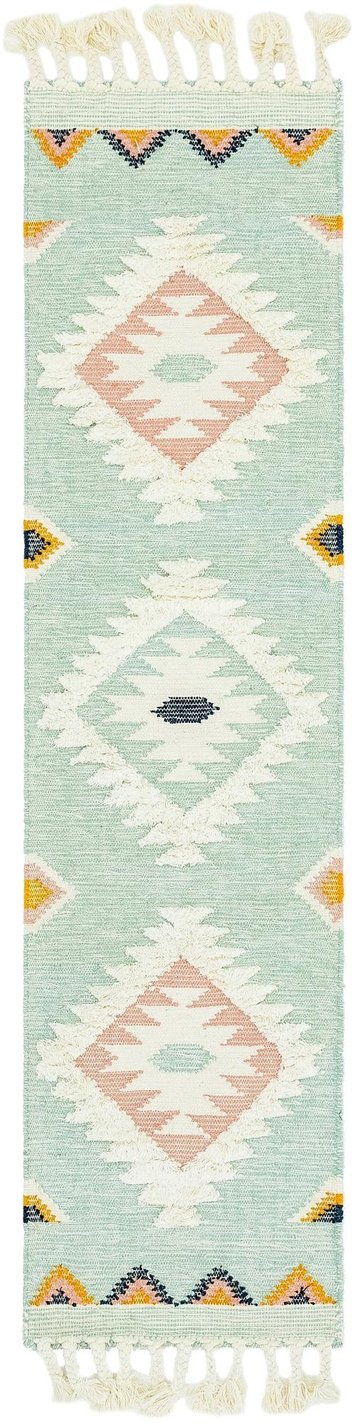 2' 2 x 8' 2 Amaranth · Diamond Wool Rug, aquamarine