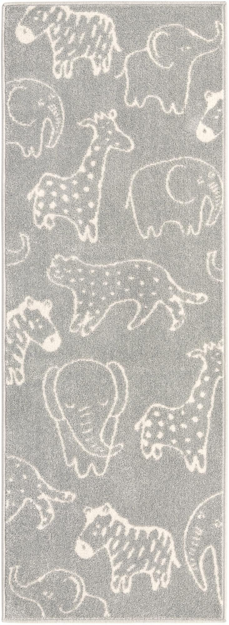 2' 2 x 6' Ernest · Pictoral rug, gray