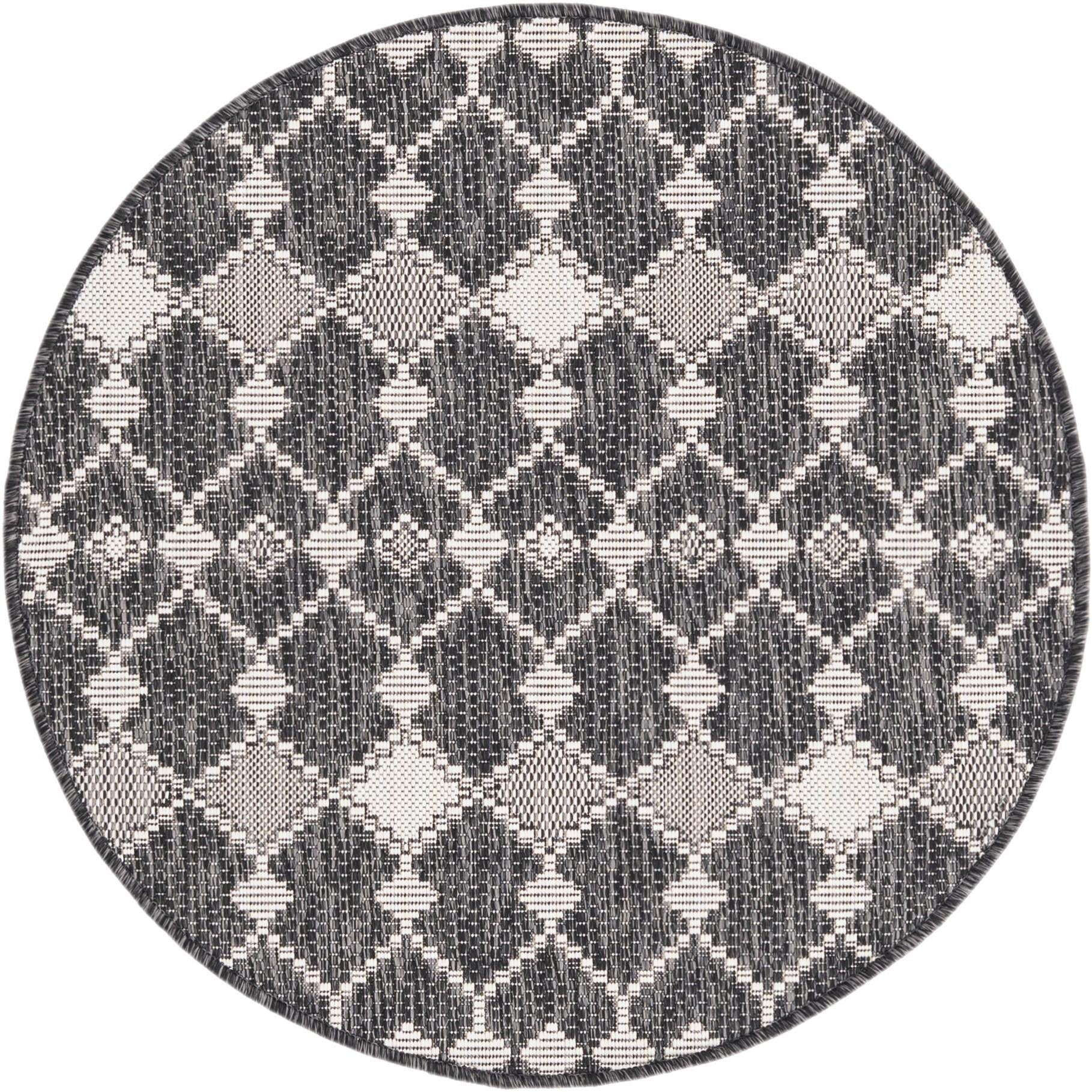 3' x 3' Ramsden · Diamond Outdoor Rug, charcoal