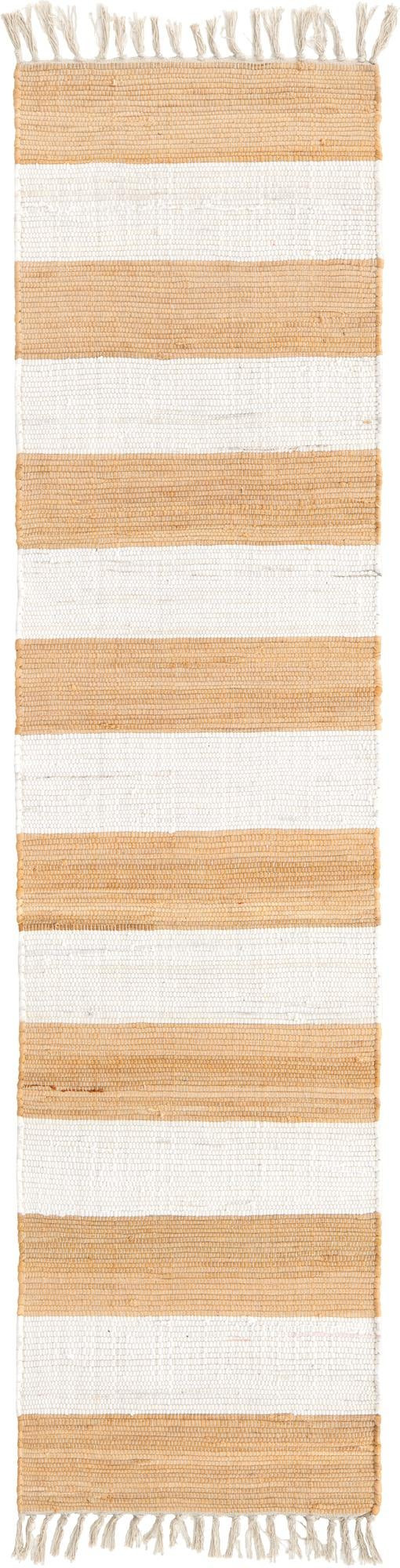 2' 2 x 8' Flagstaff · Striped Chindi Rug, beige