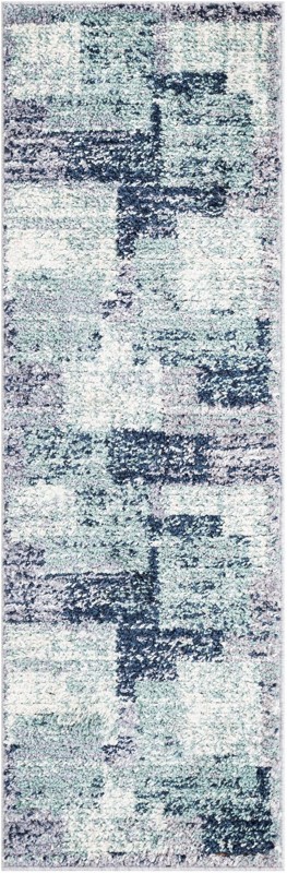 2' x 6' 1 Hartigan · Abstract rug, navy, blue and ivory
