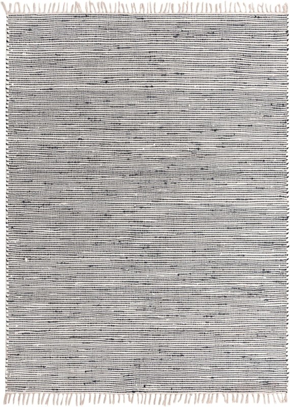 Milbank · Striped Chindi Rug, navy and ivory