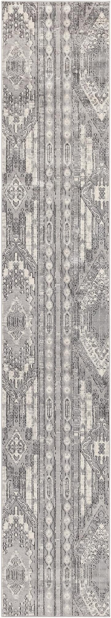2' 2 x 12' Cardinal · Tribal striped rug, gray and cream