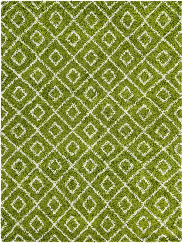 9' x 12' Brock · Diamond Shag Rug, green
