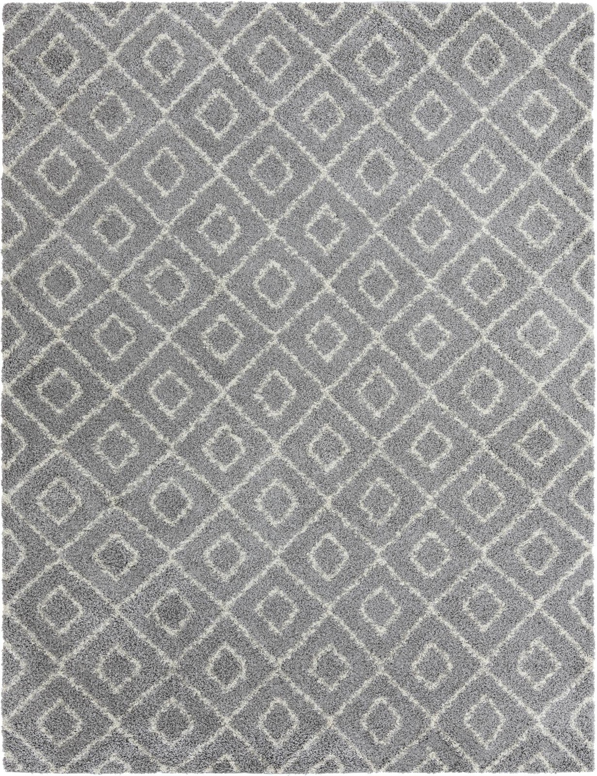 10' 8 x 14' Brock · Diamond Shag Rug, gray