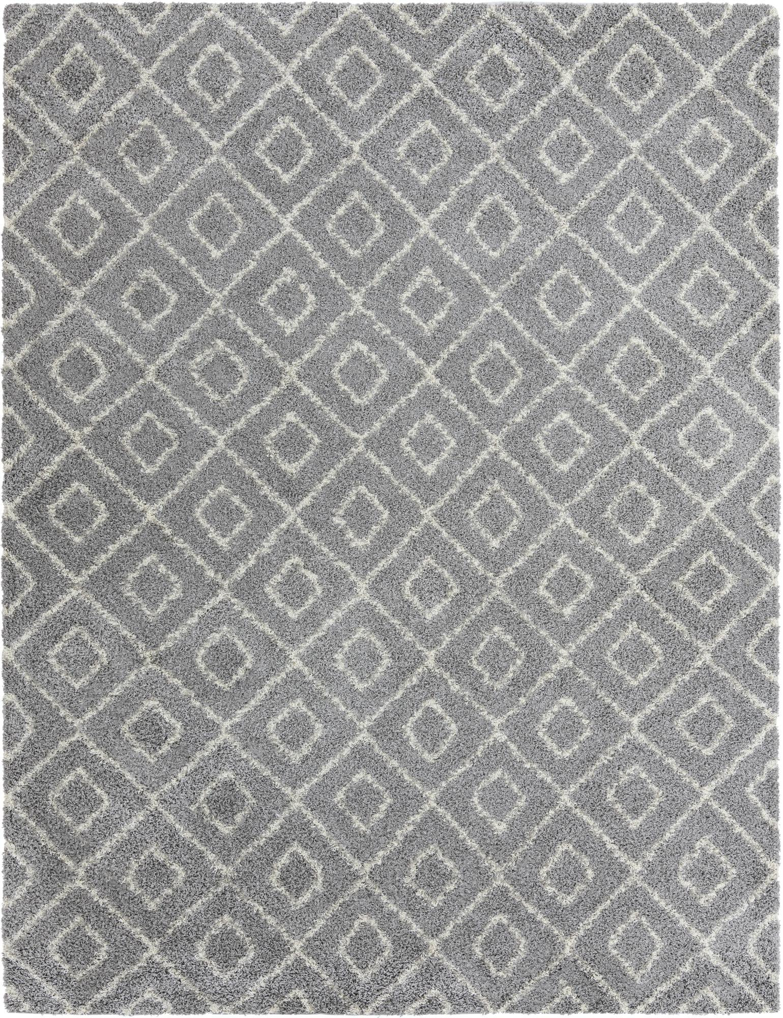 10' 8 x 14' Brock · Diamond Shag Rug, gray