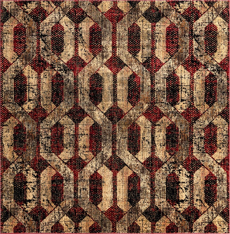 Acadia · Geometric lattice rug, burgundy and beige