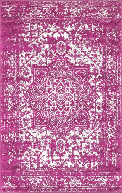 5' 3 x 8' Birch · Border rug, purple