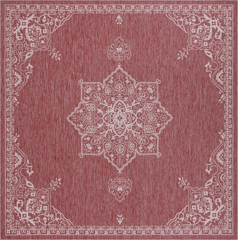Rhys · Border Outdoor Rug, rustred