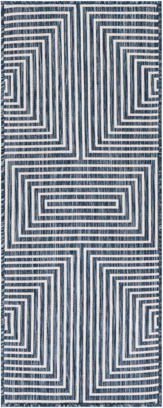 2' x 5' 3 Gorse · Geometric Outdoor Rug, blue