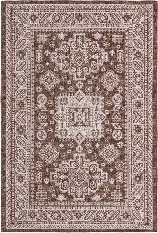 5' 3 x 8' Bellamy · Border Outdoor Rug, brown