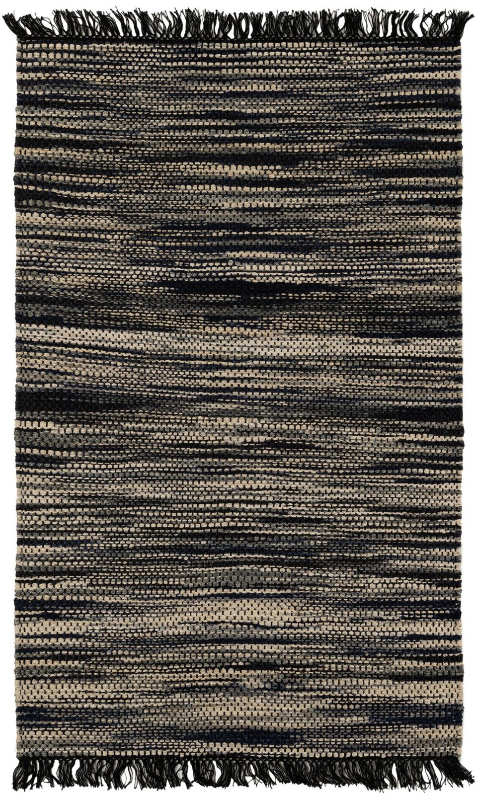5' 1 x 8' Barrett · Striped rug, navy blue and ivory