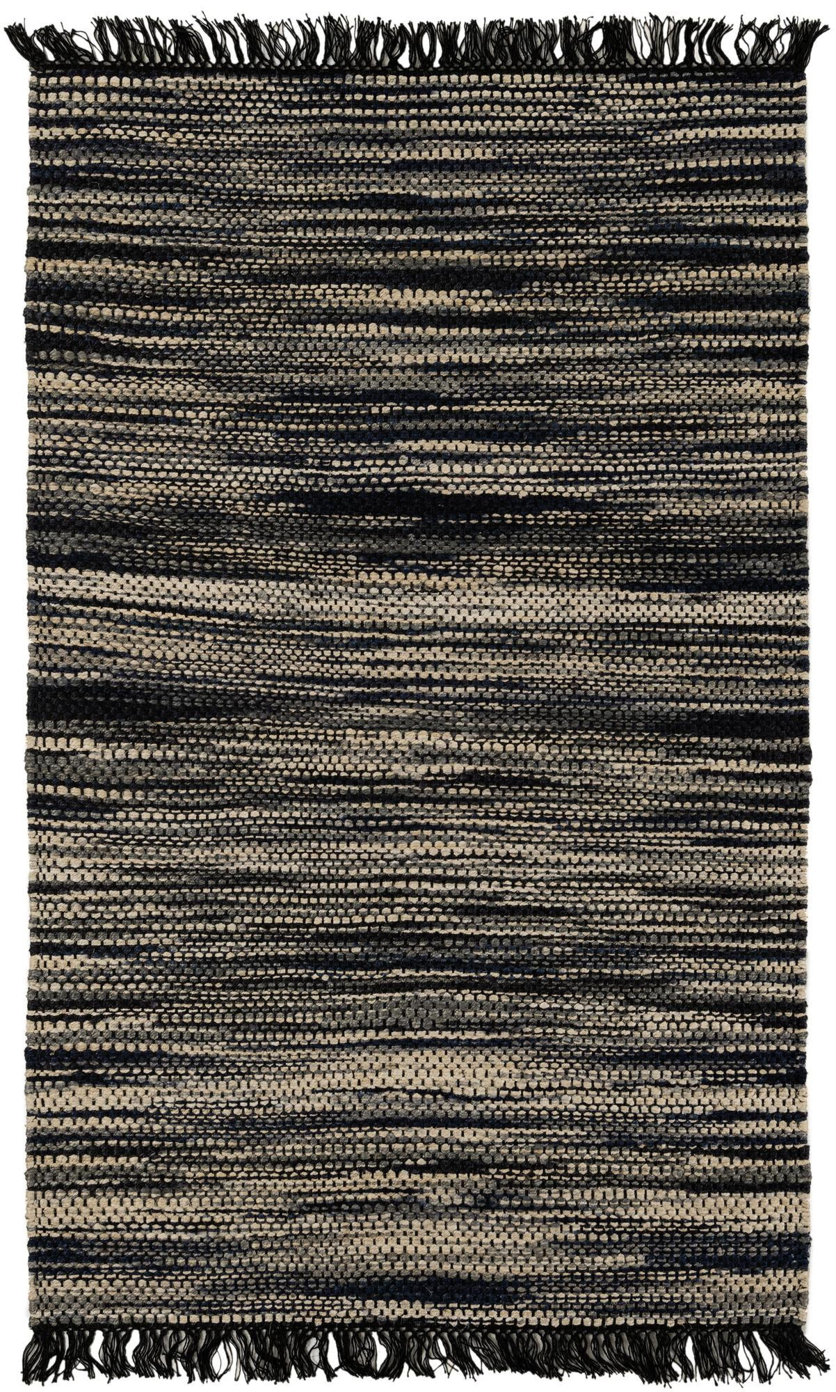 5' 1 x 8' Barrett · Striped rug, navy blue and ivory