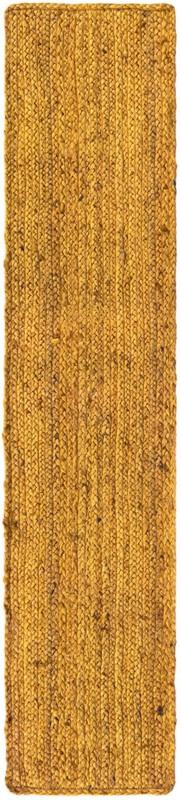 1' 2 x 6' 1 Marlin · Solid braided Braided Jute Rug, warm mustard yellow