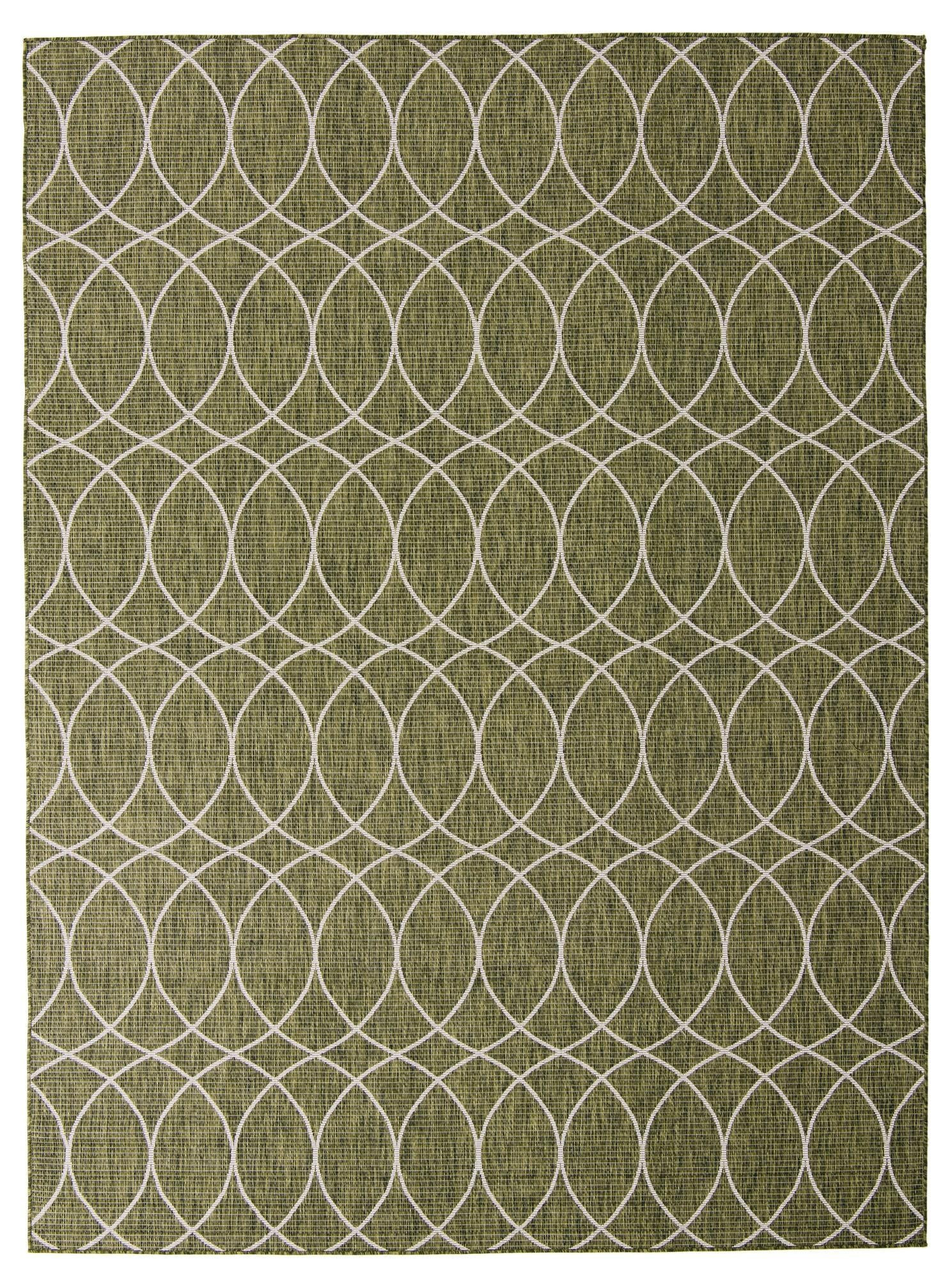 9' x 12' Atkins · Geometric Outdoor Rug, green
