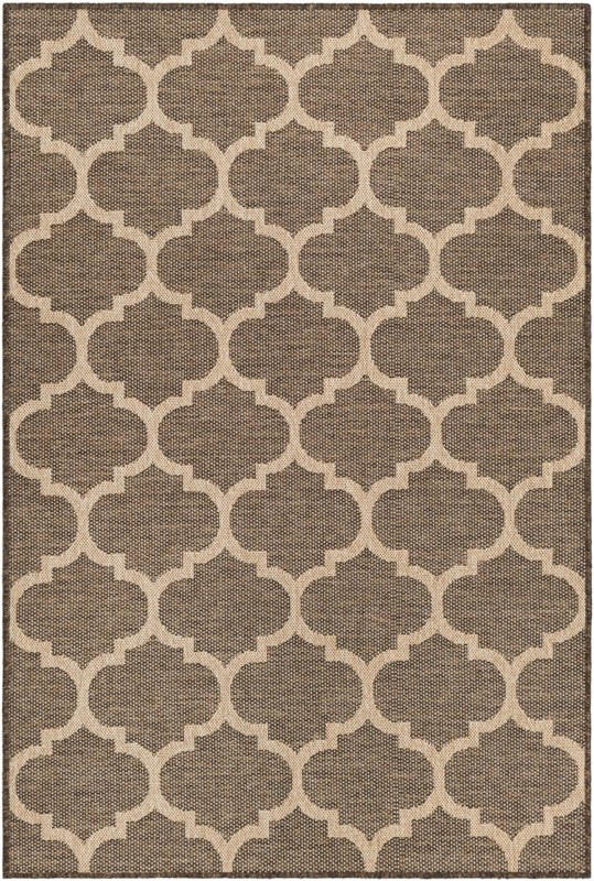 4' x 6' Flora · Trellis rug, brown and natural