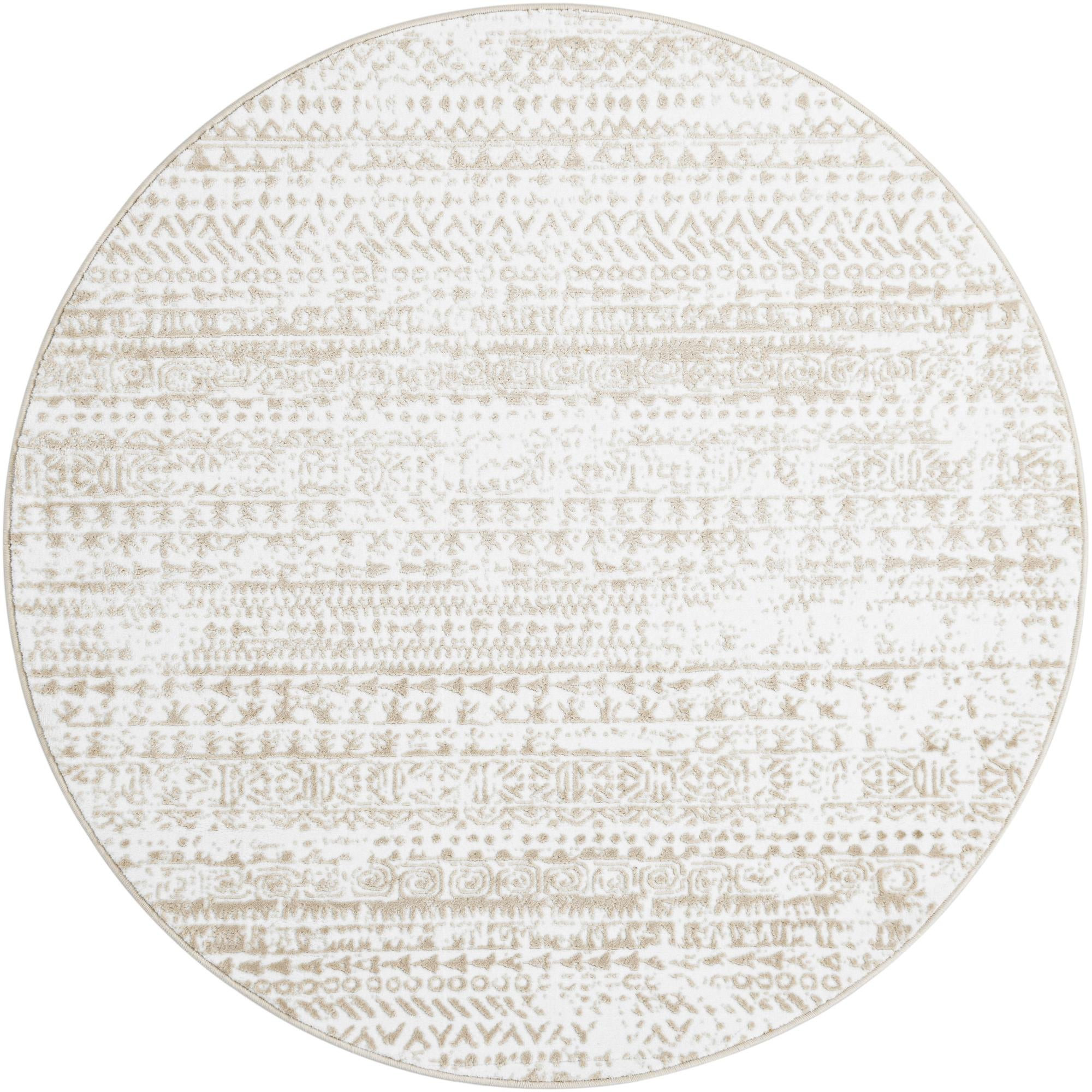 5' 3 x 5' 3 Gleason · Geometric rug, snow white