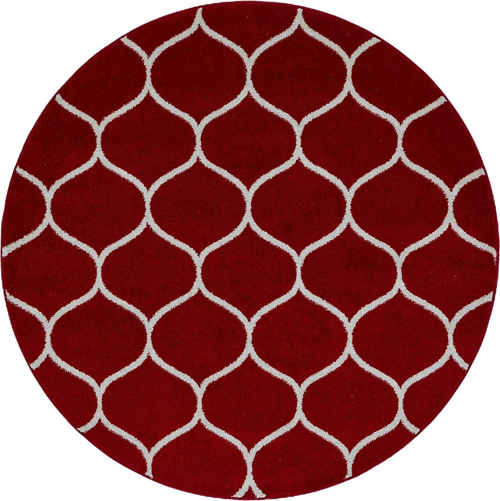 5' 3 x 5' 3 Ingram · Lattice rug, red and ivory