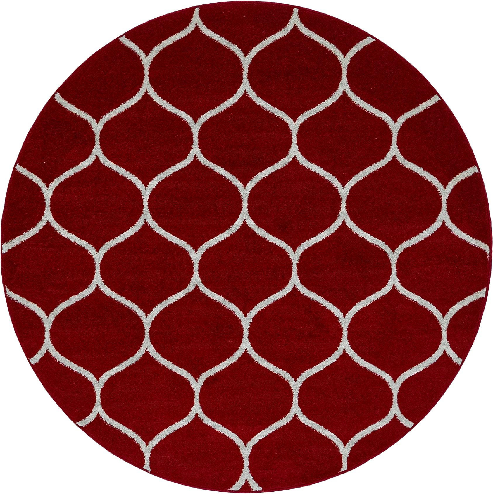 5' 3 x 5' 3 Ingram · Lattice rug, red and ivory