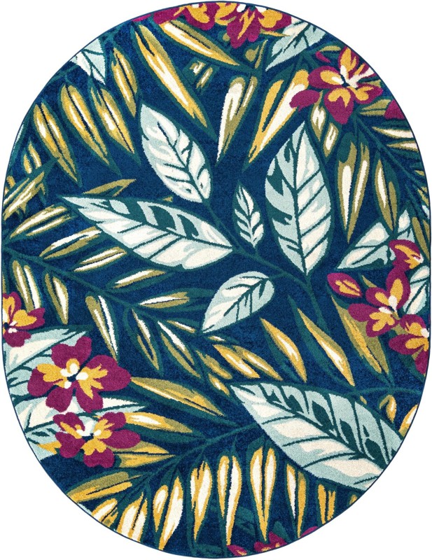 7' 10 x 10' Shoal · Floral / botanical rug, navy