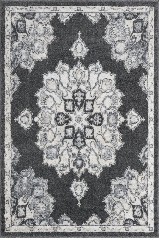 Nettle · Medallion rug, charcoal