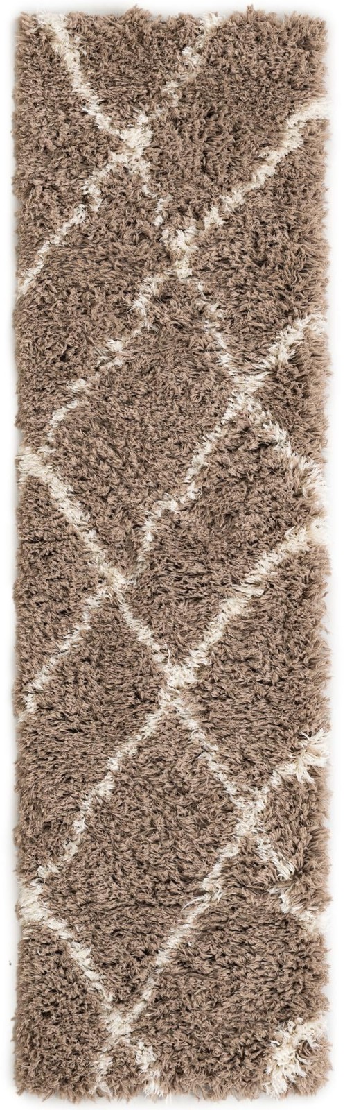 2' x 8' Rockingham · Diamond Shag Rug, khaki