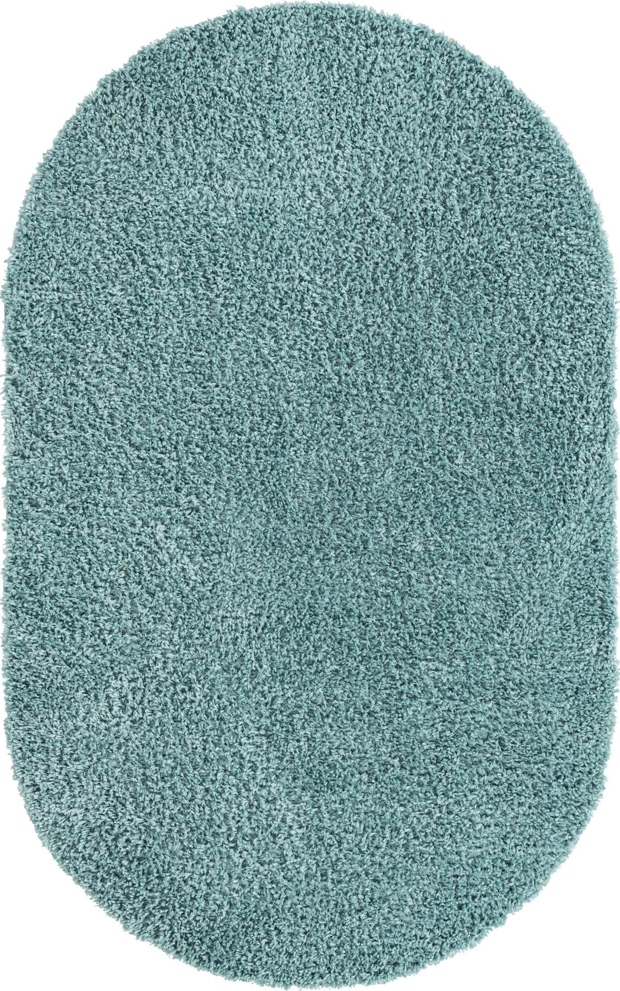 7' 10 x 10' Dunham · Solid shag rug, aqua