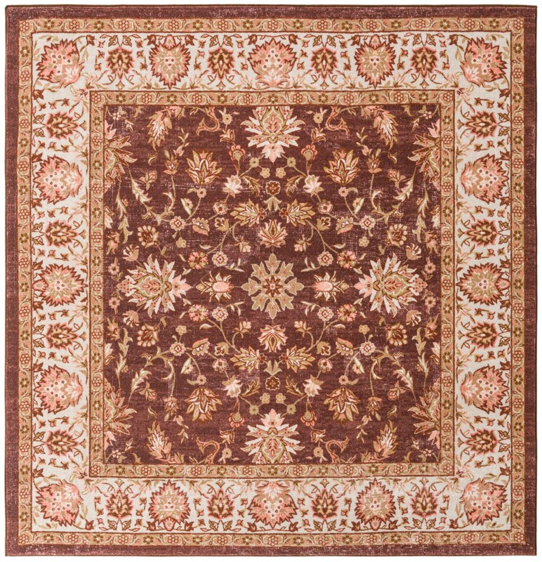 Bluebell · Floral rug, brown and ivory
